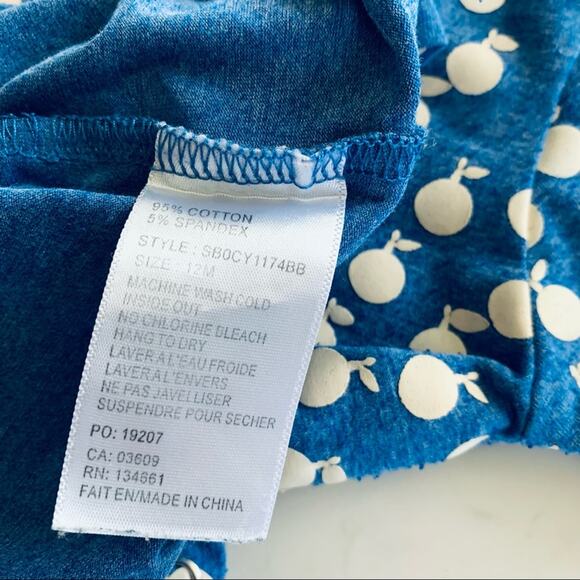 Bla Bla Bla boys blue ecru summer one piece romper fruit print size 12 months - Picture 4 of 6